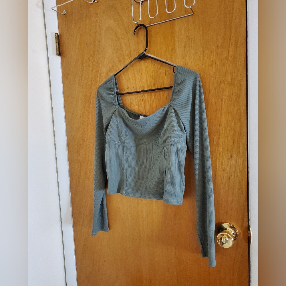 Lush blouse size Large in olive green NWT